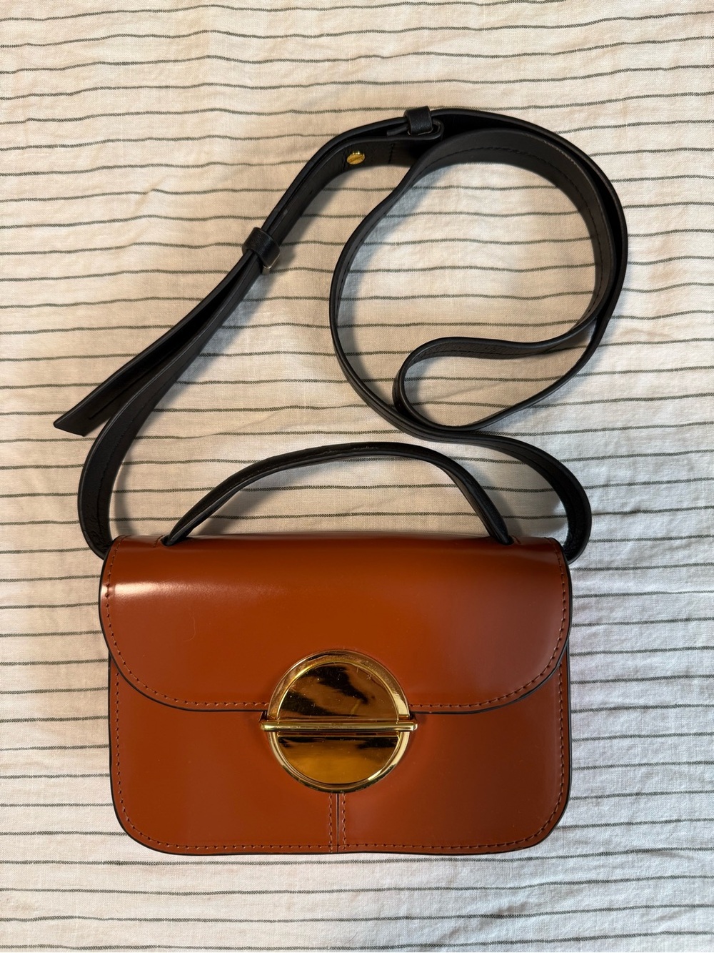 Marni Mini Tuk Tri-Color Glossy Calfskin Leather Crossbody Bag